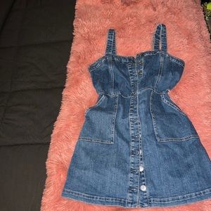 denim body con dress